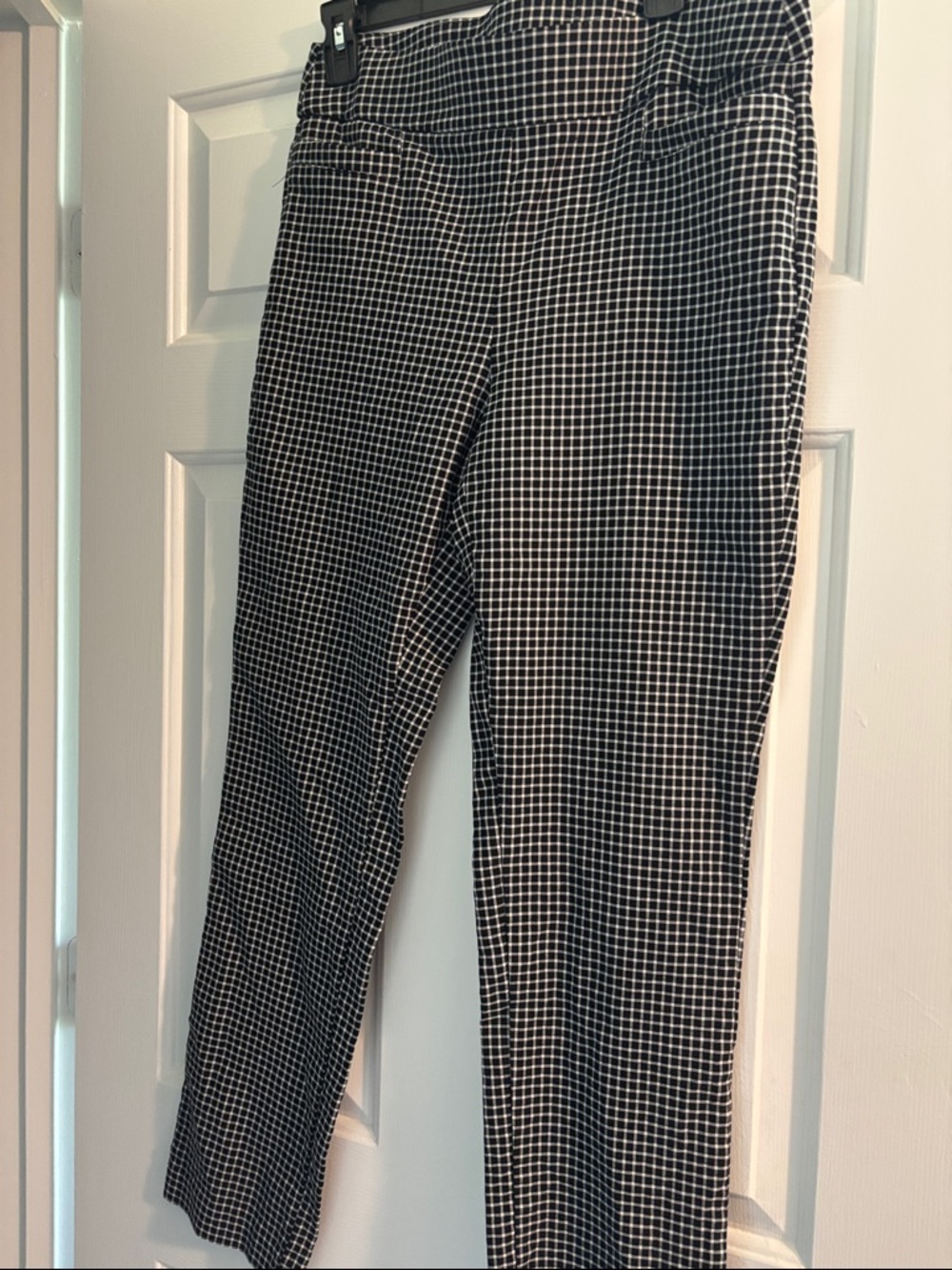 Black & White Windowpane Stretch Pants